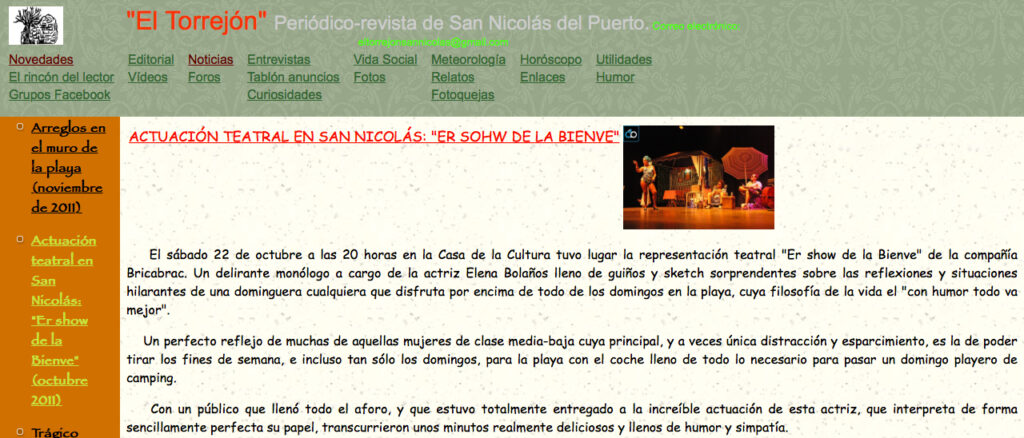 Crítica Er SHOW de la Bienve de bricAbrac Teatro en El Torrejón - Periódico-revista de San Nicolás del Puerto