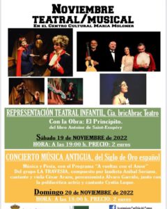 EL NUEVO PRINCIPITO de bricAbrac Teatro en el Centro Cultural María Moliner de Castilleja del Campo el Sábado 19 de Noviembre 2022